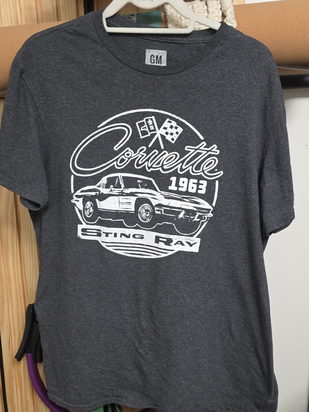Hybrid Apparel Charcoal Gray Corvette 1963 Sting Ray Graphic Tee